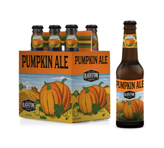 Blackstone Brewing Company - Pumpkin Ale Bottle and Carrier Design