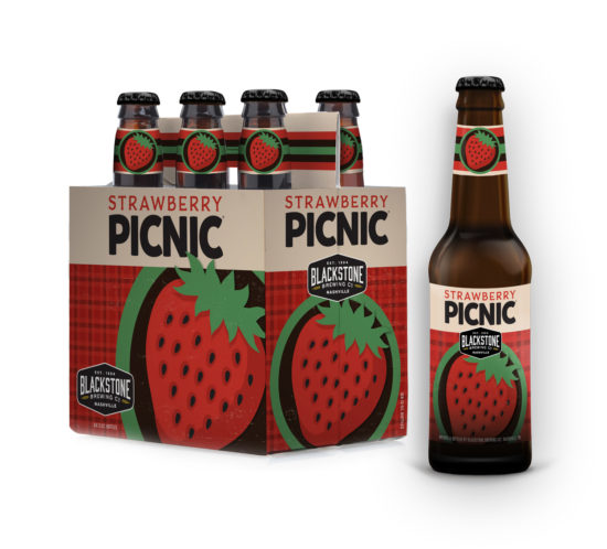 Blackstone Brewing Company - Strawberry Picnic Bottle and Carrier Design