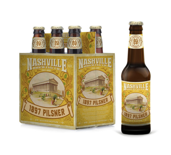 Nashville Brewing Company - 1897 Pilsner Bottle and Carrier Design